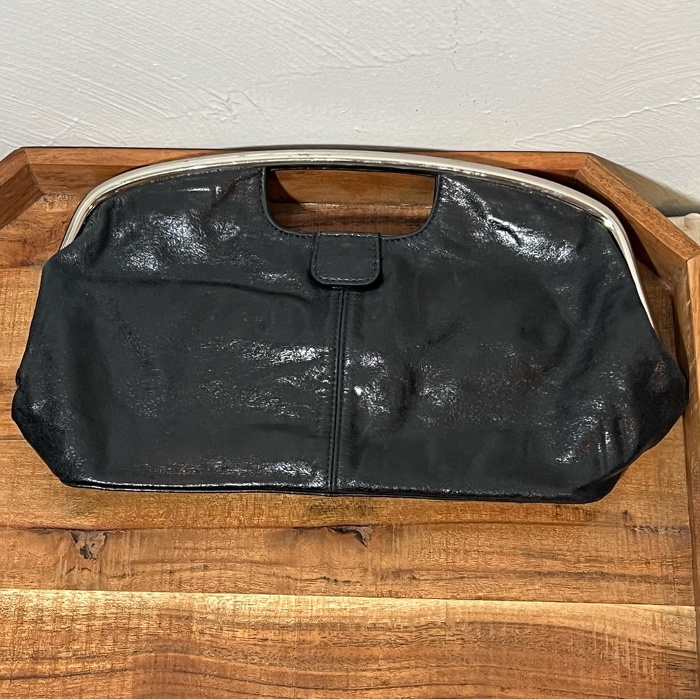 Hobo The Original Black Leather Handbag Clutch Bag